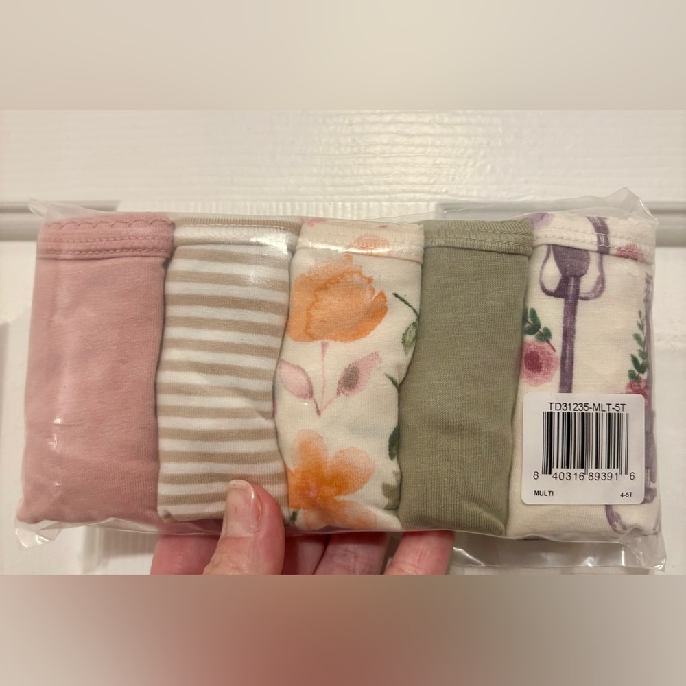 Burt’s Bees Baby Floral and Striped Girls Underwear